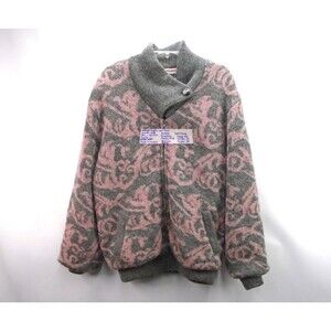 Tundra Vintage 80's Women Sweater Coat Size M Virgin Wool Paisley Made in Canada